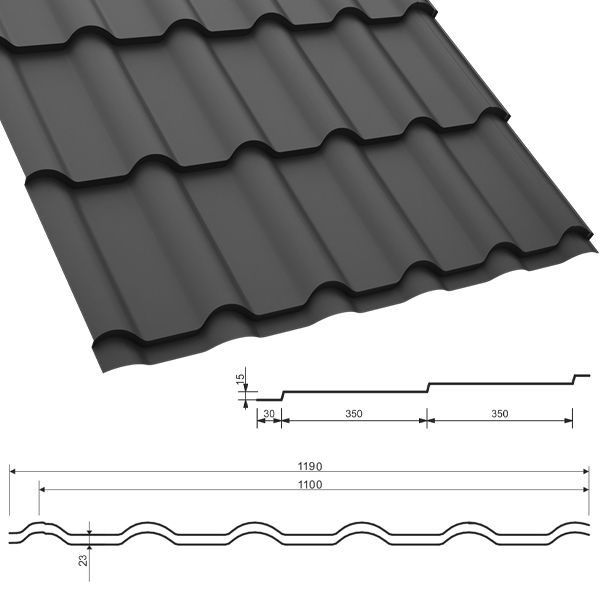 МеталочерепицяРЕТРО CLASSIC